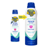 Banana Boat Mineral Enriched Sunscreen, Sensitive Skin, Broad Spectrum Spray, SPF 50, 6oz. - Twin Pack