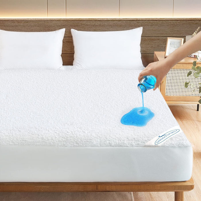 Full Size Mattress Protector Waterproof Mattress Topper Pad Cover Fitted Bed Sheets Full up -14'' Terry Super Soft & Breathable & Noiseless Mattress Protector Full Machine Washable