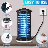 Qualirey 2 Pack Bug Zapper Outdoor Indoor with LED Light, 4200v 15 W Electric Mosquito Zapper, 3.9ft Power Cords, Ipx4 Waterproof Insect Fly Trap Outdoor for Home, Kitchen, Backyard, Camp, Plug in