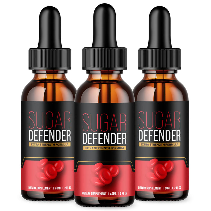 Sugar Defender Drops - Official Formula - Sugar Defender Supplement Drops Extra Strength Advanced Formula, Sugar Defender 24 Liquid Drops, SugarDefender with Chromium Support, New 2023 (3 Bottle)