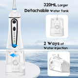 Cordless Water Flosser for Teeth Rechargeable - FZCOK 7 Clean Settings Oral Irrigator Dental Flosser for Braces Adults Teeth Cleaning Portable with Long Battery Life, Waterproof (White)