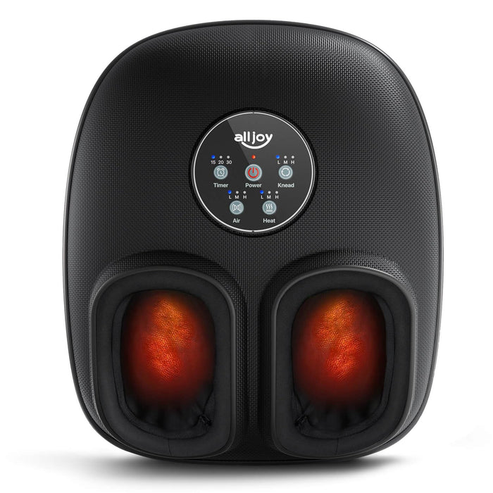 ALLJOY Foot Massager Machine with Heat, Rolling, Compression and Timer, Deep Kneading Shiatsu Massager, Electric Foot Massager for Neuropathy and Plantar Fasciitis, Relax for Home or Office Use