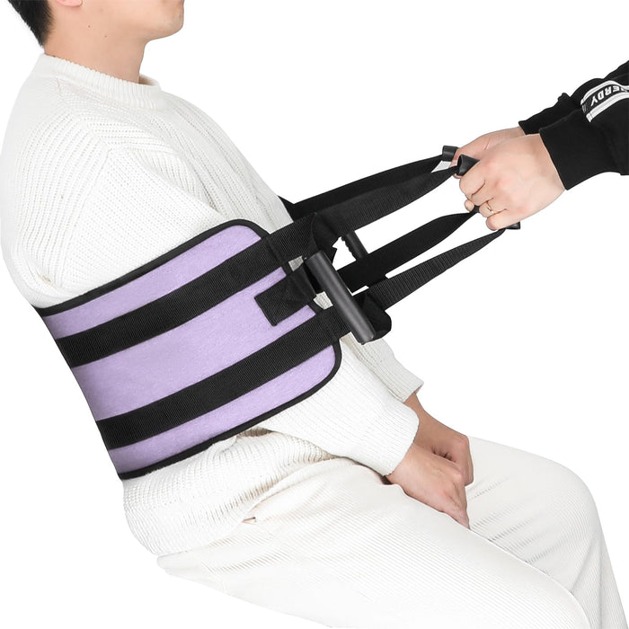 Transfer Nursing Sling for Patients, Mobility Standing and Elderly Safety Lifting Aids, Gait Belts Transfer Belts for Seniors Disabled, Elderly, Injured(Purple)