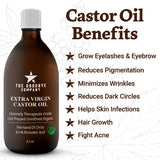 100% Natural Virgin Castor Oil, USDA Certified Organic - For Skin, Hair Growth and Eyelashes (250 mL)