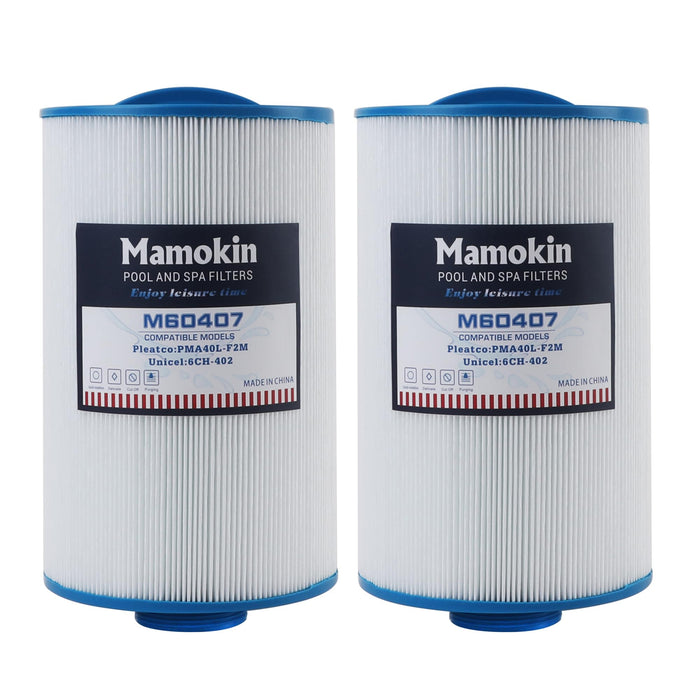 Mamokin Spa Filter 6CH-402 Replaces PMA40L-F2M, Master Spas Twilight X268365, X268543, X268511, X268514, Unicel 6CH-402, Filbur FC-0317, 2" Male Thread/MPT Hot Tub Filter 2PACK