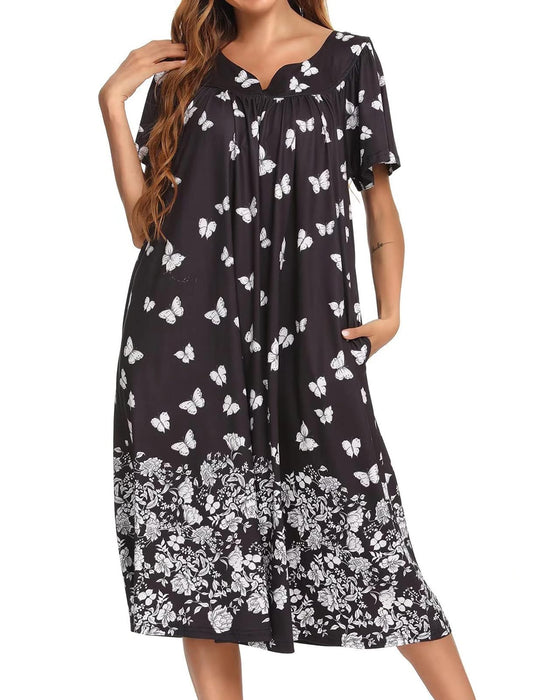 Ouse Dresses for Elderly Womens Batas De Casa De Algodon para Anciana Muumuu Lounge Dresses