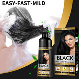 COSMTEK Black Hair Dye Shampoo Permanent for Men&Women,Hair Color Shampoo for Gray Hair Coverage and Beard,3-In-1 Shampoo for Color Treated Hair,Lasts 30 Days/500ml/Ammonia-Free/Natural herbal