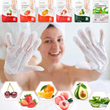 Swiffen 24 Pcs Fruits Beauty Hand Mask Bulk Hydrating Hand Moisturizing Gloves Shea Butter Aloe Treatment Mask for Spa Kit Sleeping Skincare Gift Beauty Kits for Women