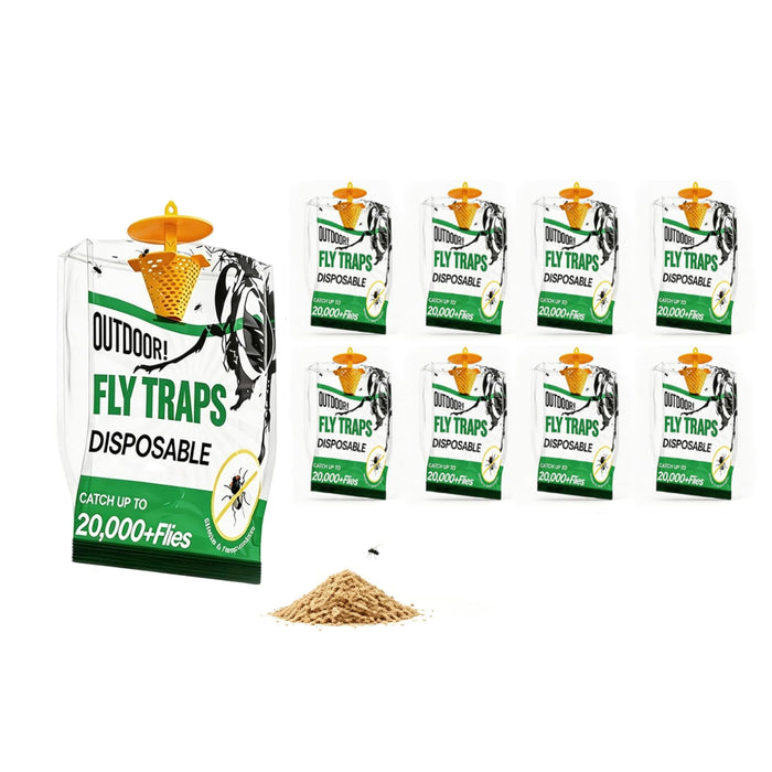 9 Pack Disposable Fly Traps Outdoor Hanging Add Water - Portable Fly Catcher Outdoor Flying Insect Trap Fly Traps for Ranch/Barn/Patio/Campsite