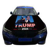 Trump Shooting Flag Trump 2024 Flag for Car Hood Cover 4X5Ft Hood Flag Car Flag for World Cup Vehicles Decorate Accessories Fits Coupe Saloon SUV MPV