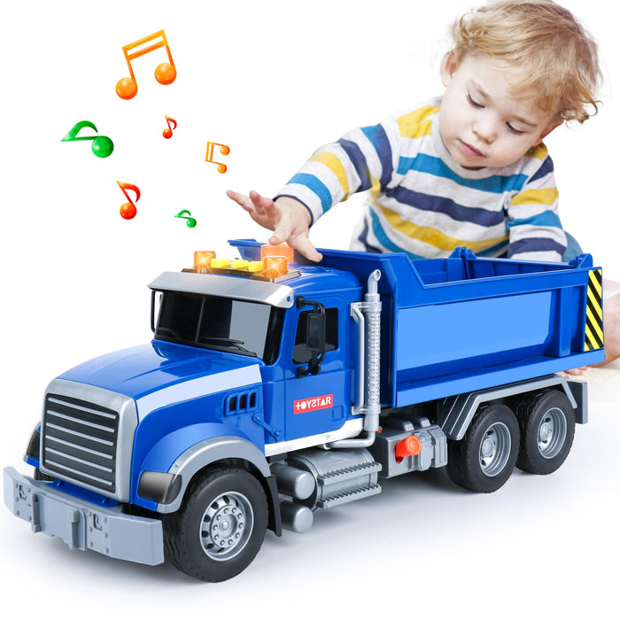Dwi Dowellin Toddler Trucks Toys for Boys Age 3-5,Big Dump Truck with Lights and Sounds,Kids Boy Toys Christmas Birthday Gift Car