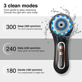 UMICKOO Face Scrubber Exfoliator,Facial Cleansing Brush Rechargeable IPX7 Waterproof with 5 Brush Heads,Electric Face Spin Brush for Exfoliating, Massaging and Deep Cleansing