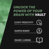 VAULT Caffeine Free Brain Energy Drink – Nootropic for Mental Focus Sharpness Memory and Reaction Time – No Crash or Jitters – Sugar Free – 12 Fl Oz (Pack of 12) – Crisp Cucumber Mint Flavor