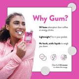 RUN GUM Bubblegum Energy Chewing Gum 50mg Caffeine Taurine & B-Vitamins Per Piece, 24 Pieces (Pack of 12) Sugar Free, Zero Calorie, No Aspartame, and Gluten Free