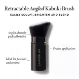LAURA GELLER NEW YORK Retractable Black Kabuki Brush for Liquid, Cream and Powder Face Makeup With Aluminum Handle