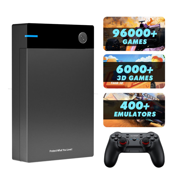 12TB Retro Gaming Hard Drive with 96000+ Classic Games, Compatible with 400+ Emulators, 6000+3D Games, Portable Game Hard Drive Compatible with Win 7/8/10/11