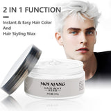 White Temporary Hair Dye Wax Natural Instant Hair Color Wax Pomades 7.06 oz, Hair Styling Clay for Party, Cosplay, Halloween, Christmas