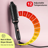 CIVEYA Pro Thermal Brush for Blowout Look, 1.5" Heated Round Brush with Temp Control, Ionic Thermal Hair Brush Curling Iron, Smoothing & Volumizing Hot Round Brush