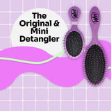 Wet Brush Detangling Hair Brush Set, Original Detangler & Mini Combo, Purple - Ultra-Soft IntelliFlex Bristles, Glide Through Tangles With Ease For All Hair Types - Pain-Free For Women, Men