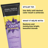 JOHN FRIEDA Violet Crush For Blondes Purple Conditioner for Blonde Hair ~ 8.3 oz