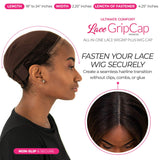 MILANO COLLECTION Lace Wig Grip Cap for Women, Adjustable Wig Cap with Headband, Non-Slip Wig Gripper to Keep Wigs Lace Front In Place, 2 Pack, Chocolate Brown