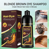 Hair Dye Shampoo Blonde for Women and Men, Instant Hair Color Shampoo, Long Lasting Brown Hair Shampoo, Shampoo Hair Dye Easy to Use, Brown Hair Dye Shampoo for All Hair Type