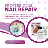 DermaNail Nail Strengthener and Cuticle Cream Set - Fingernail Care Kit with Liquid Nail Hardener and Cutemol Moisturizer - Healthy Growth and Repair for Brittle, Damaged, Weak, Thin, & Peeling Nails