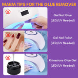 Makartt Nail Glue Remover Kit, for Press on Nails, 10ML Glue Off, 100/180 Grit Nail File Buffer, 5ML Cuticle Oil, All in One Press On Nails Remover and Nail Care Kit