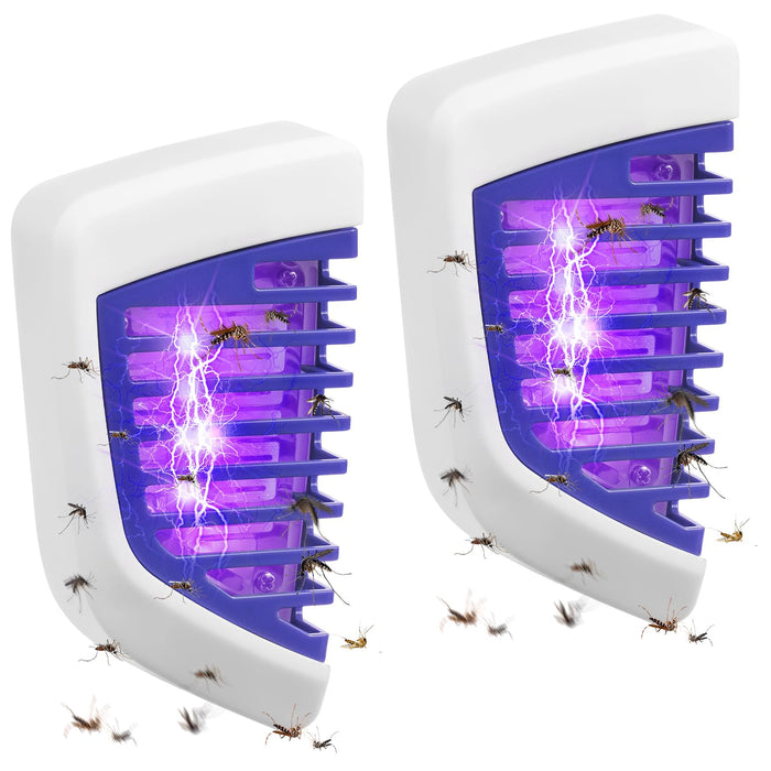 2PCS Bug Zapper Indoor Plug in Mosquito Killer Trap Zapper,Electric Portable Home Flying Insects Trap Zapper with UV Lights Pest Attractant Lamp for Office,Living Room,Bedroom,Kitchen