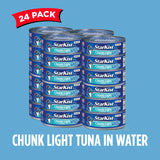 StarKist Chunk Light Tuna in Water, 5 oz (24 Pack) Canned Tuna Fish, Wild Caught, Gluten Free, Ready to Eat, Perfect for Salads, Keto Meals and Snacks, with 20g Protein & 90 Calories Per Serving