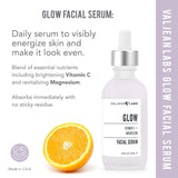 Valjean Labs Facial Serum, Glow | Vitamin C + Magnesium | Helps to Brighten and Clear Skin, Even Tone and Prevent Wrinkles | Paraben Free, Cruelty Free, Made in USA (1.83 oz, 2 Pack)