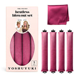 Heatless Hair Curlers Curling Set Overnight Non Heat Hair Curlers Blow Out Foam Jumbo Hair Rollers Set to Sleep for Blowout Long Hair, Silk Head Hair Wrap for Sleeping Heatless Curls Sonic Pink