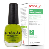 Probelle Nail Maintenance Formula 2, Nail Hardener and Strengthener for soft, brittle, and splitting nails - Reinforces, protects, conditions, strengthens, grows fingernails 5 fl oz/ 15 mL