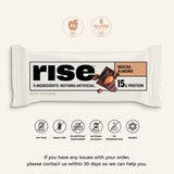 Rise Whey Protein Bars - Mocha Almond | Breakfast Bar & Protein Snack 15g Protein 4g Fiber Just 5 Whole Food Ingredients Gluten-Free Soy Free