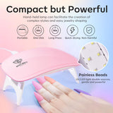 Modelones Poly Gel Nail Kit 60Pcs, 6 Colors Pastel Nude Blue Yellow Nail Extension Gel Kit with Nail Lamp Summer Bright Colorful Nails Manicure Decorations Nail Art Gifts