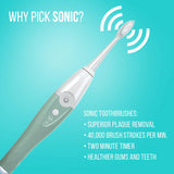 Tao Clean UV Sanitizing Sonic Toothbrush and Cleaning Station, Electric Toothbrush, Dual Speed Setting, Seaglass Green