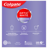 Colgate Optic White Advanced Hydrogen Peroxide Toothpaste, Teeth Whitening Toothpaste Pack, Enamel-Safe Formula, Helps Remove Tea, Coffee, and Wine Stains, Sparkling White, 3 Pack, 3.2 oz