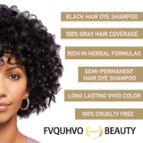 Fvquhvo Instant Black Hair Shampoo Hair Color Shampoo for Gray Hair,Natural Black Hair Dye Shampoo 3 in 1 for Men & Women,Long Lasting Black Hair Dye,Black Shampoo Colors in Minutes(Black)