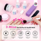 Saviland 60g Nail Repair Kit for Broken Damaged Nails: 3 Mins Air Dry Quick & Easy Instant Broken Nail Repair Natural Clear & Pink Dip Powder with 21ml Nail Repair Glue Emergency Home & Salon Use