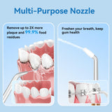 Water Dental Flosser Pick for Teeth, H2ofloss 5 Modes Cordless Dental Oral Irrigator with 300ML Water Tank, IPX7 Waterproof and Rechargeable Water Teeth Cleaner for Home Travel