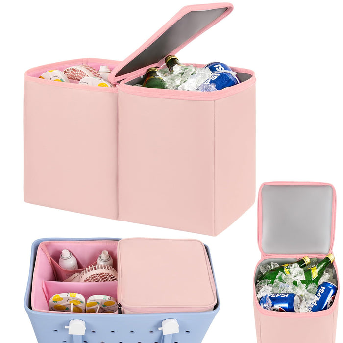 Cooler Organizer Insert for Bogg Bag XL - Leak-Proof Portable Ice Chest with Divider Tray and Zipper - Topper Tray and Cup Holder Compatible Accessories
