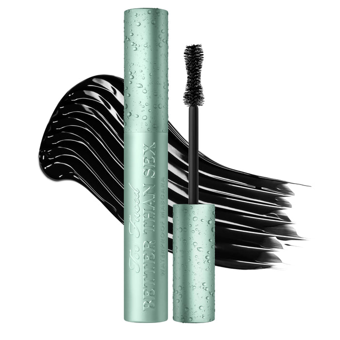 Too Faced Better Than Sex Waterproof Mascara | Volume + Length with Hourglass Brush, 0.27 Fl Oz, Black