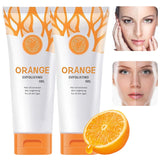 2PCS Orange Exfoliating Gel, Orange Exfoliating Gel Scrub Face Body Skin, Natural Orange Peeling Gel Face Scrub, Deep Cleansing Moisturizing Facial Exfoliator