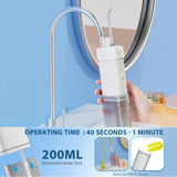 BY4U Rechargeable Water Dental Flosser 200ml Mini Portable Teeth Oral Irrigator 5 Jet Tips IPX7 Waterproof with Telescopic Water Tank for Home Travel