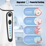 Cordless Water Flosser for Teeth Rechargeable - FZCOK 7 Clean Settings Oral Irrigator Dental Flosser for Braces Adults Teeth Cleaning Portable with Long Battery Life, Waterproof (White)