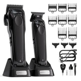 Professional Hair Clippers for Men - DLC Coated Blade with Power Compensator Motor - Cordless Hair Trimmer Set for Barbers with Charging Base - Premium Hair Clipper Kit - Gift for Men