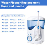 Replacement Hose and Handle Parts Compatible with Waterpik Water Flosser WP-100 WP-300 WP-660 WP-900 Series Oral Irrigator, Plastic Handle, Oral Hygiene Accessories (Slide Switch)