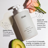 OUAI Hand Wash Refill - Liquid Hand Soap with Jojoba, Avocado, & Rose Hip Oil for Replenished Skin - Gentle Exfoliating Bathroom + Kitchen Hand Soap (32 Fl Oz)