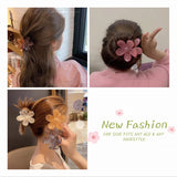 Flower Hair Clips 8PCS Hair Claw Clips Nonslip Large Claw Clips Cute Hair Clips Strong Hold For Women Thick Hair, Big Hair Clips, Hair Claw Clips, Daisy Hair Clips 8 Colors