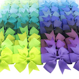 120 Pieces 3 Inch Pinwheel Hair Bows For Toddler Girls Rainbow Scale Gradient Flower Design Printed 60 Colors In Pair